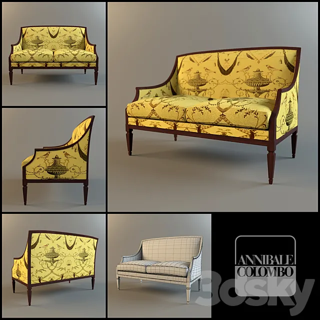 Annibale_Colombo (Time) _A_1087-2Seater_sofa 3DS Max Model