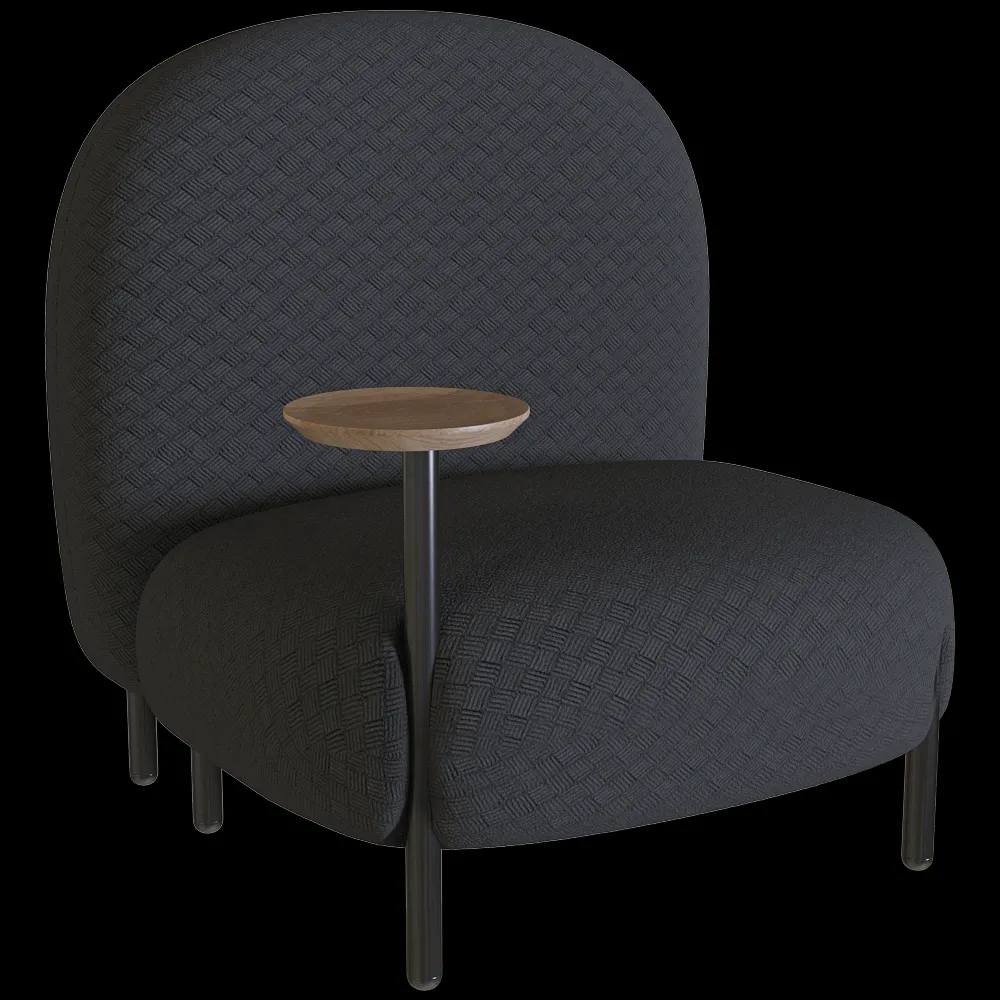 Annud – Lounge chair Balloon with integrated side table 3ds Max