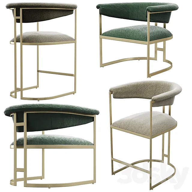 Anouka armchair and barstool from hamilton conte 3ds Max