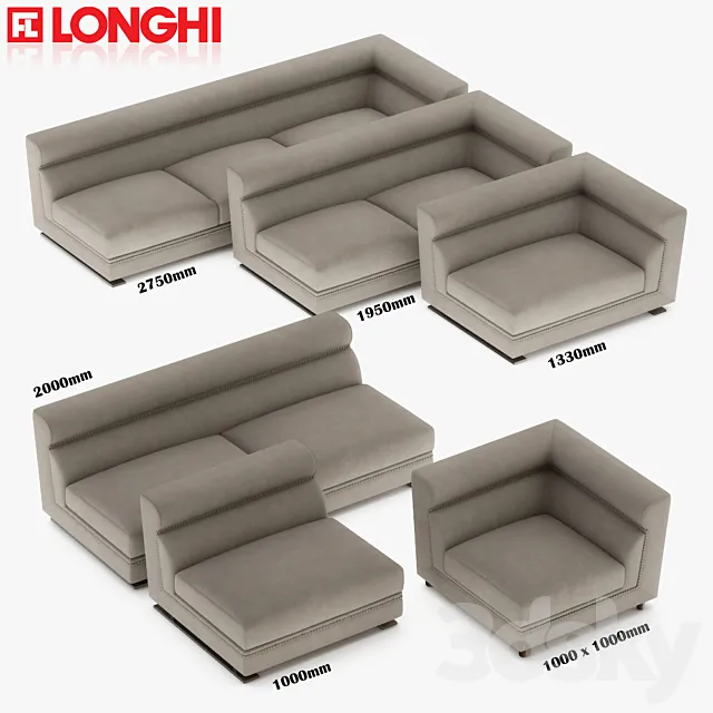 Ansel – Longhi – Sectional Sofa 3DSMax File