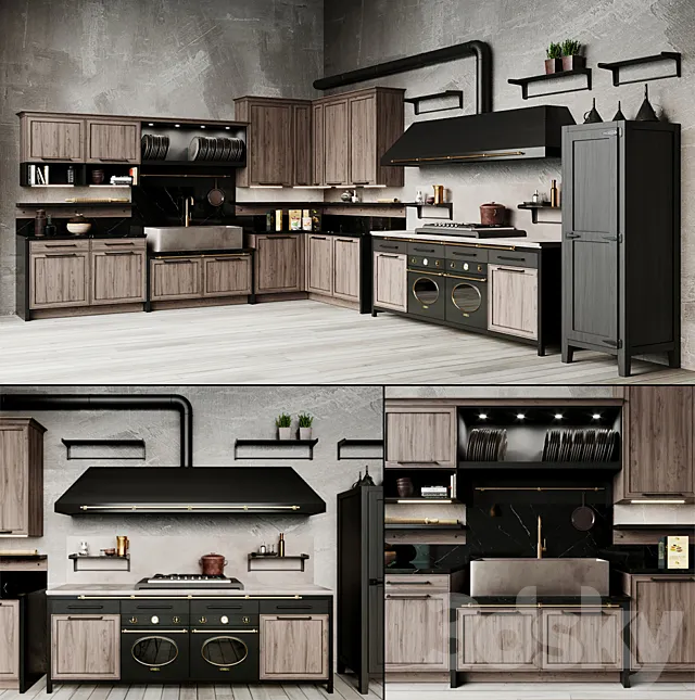 Anteprima VINTAGE kitchen 3ds Max
