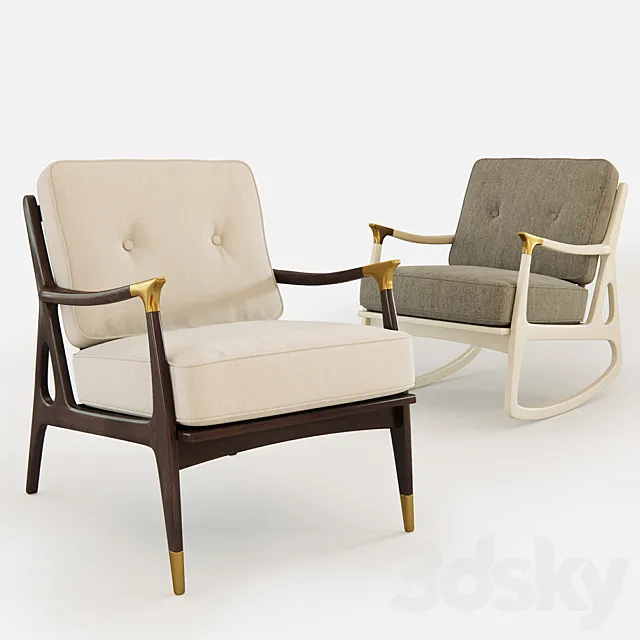 Anthropologie Haverhill Rocking Chair 3ds Max