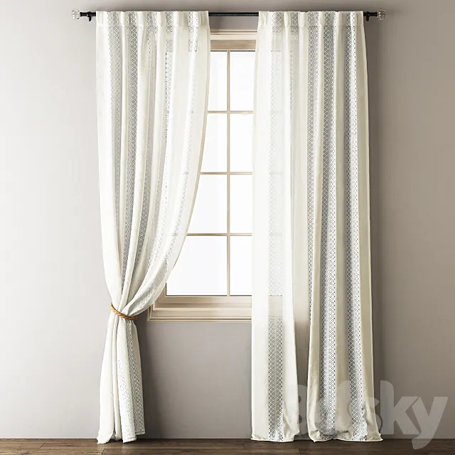 Anthropologie Lace Curtains 3DS Max Model