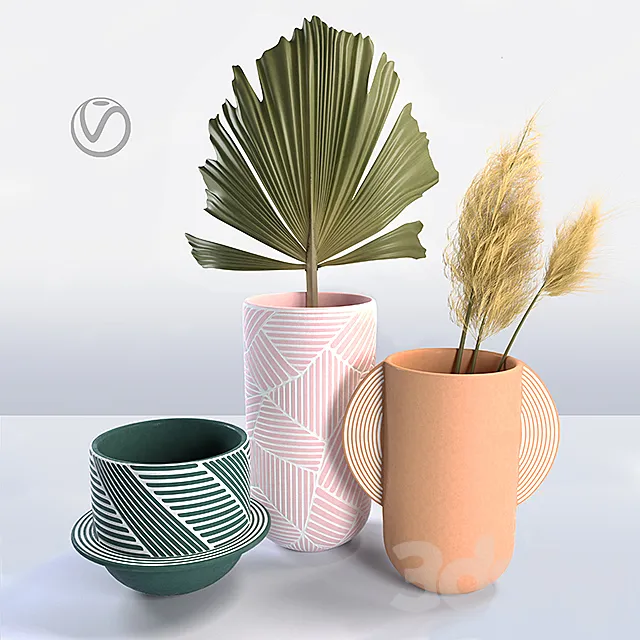 Anthropologie vase set 3DS Max Model