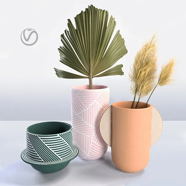 Anthropologie vase set 3dsMax Model