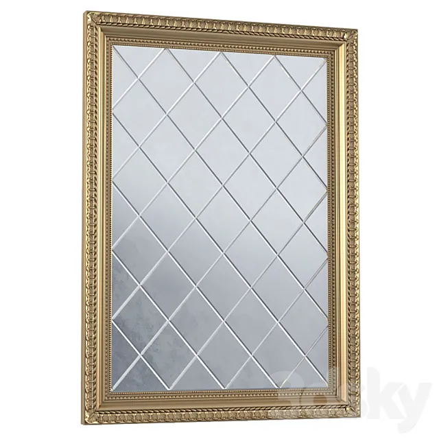 Antique beveled mirror in classic frame. Beveled Accent Mirror 3DSMax File