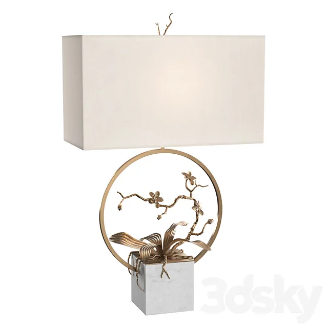 Antique Brass Orchid Table Lamp 3DSMax File