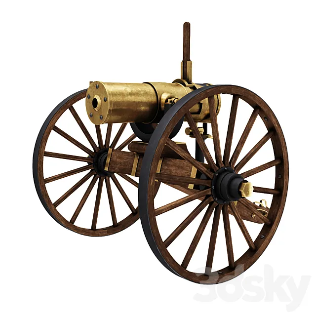 Antique Bronze Gun 3DS Max Model