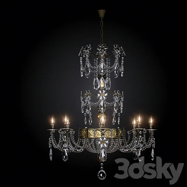 antique chandelier 3ds Max