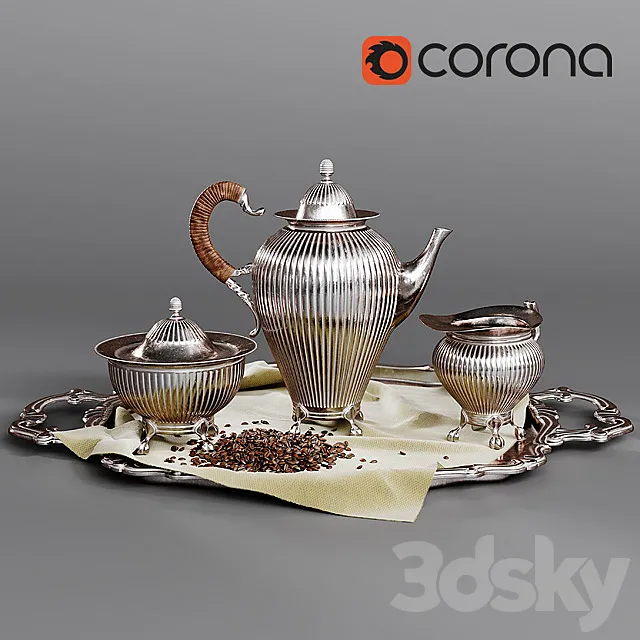 Antique Coffee Set 3ds Max