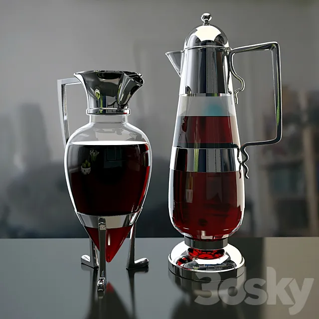 Antique decanters. Christopher Dresser. 1879. 3DSMax File