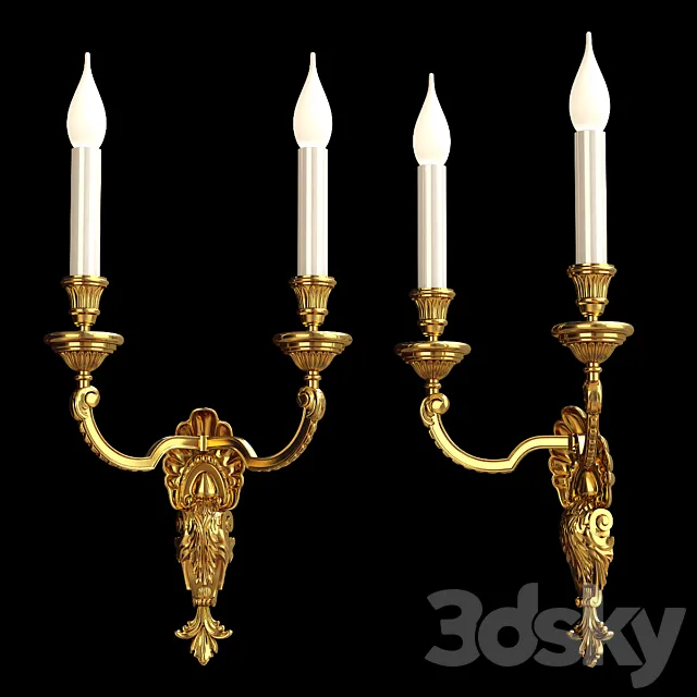 Antique French Wall Lamp 3ds Max