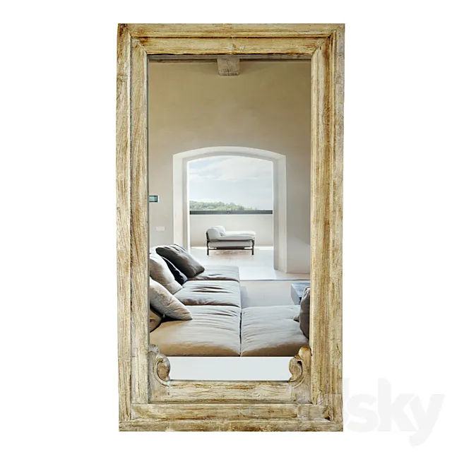 Antique Raja Window Mirror 3DS Max Model