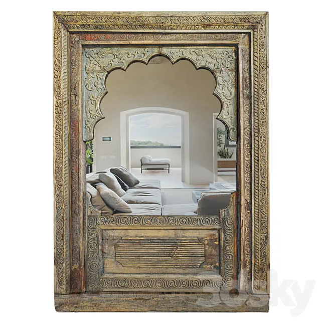 Antique Rajasthan Balcony Mirror 3ds Max