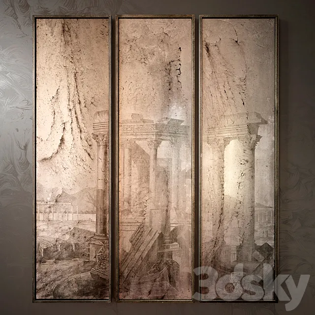 Antiqued Mirrored Views 3DS Max Model