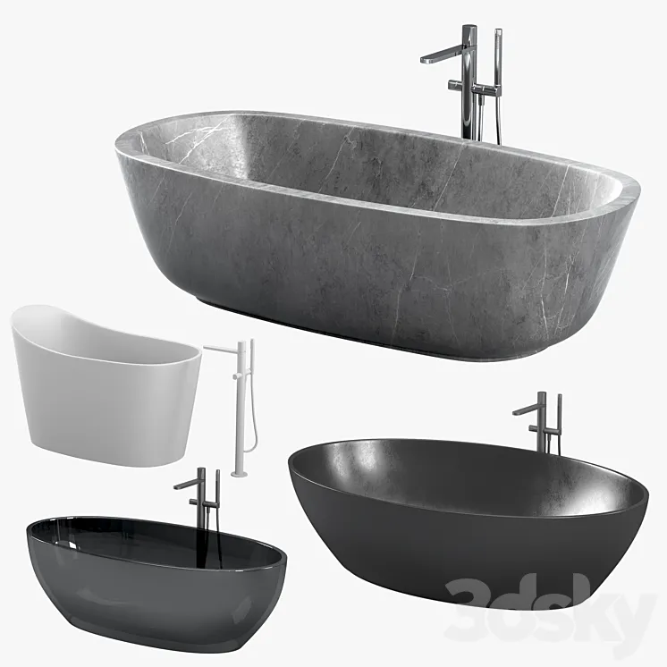 ANTONIO LUPI baths with faucets set 1 3DS Max