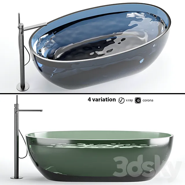 antonio lupi reflex glass bathtub 3DSMax File
