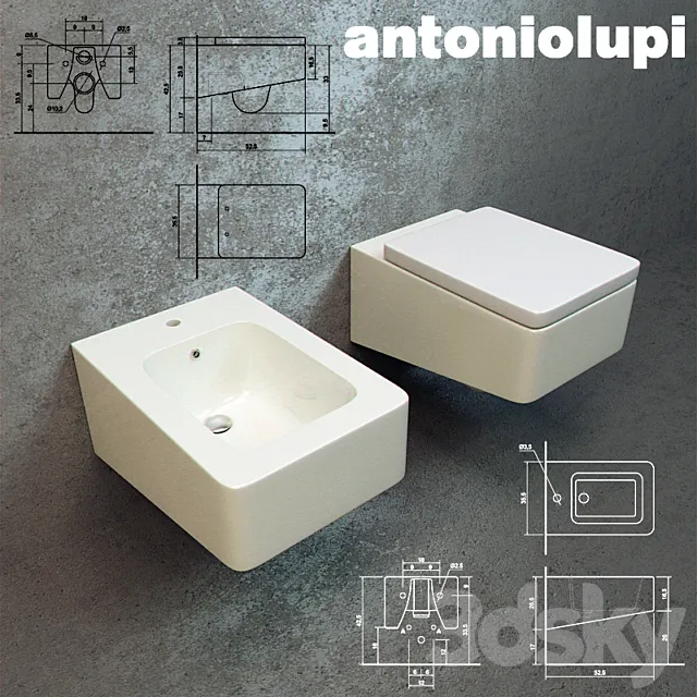 ANTONIO LUPI SANITARY WARE SQUADRO 3ds Max