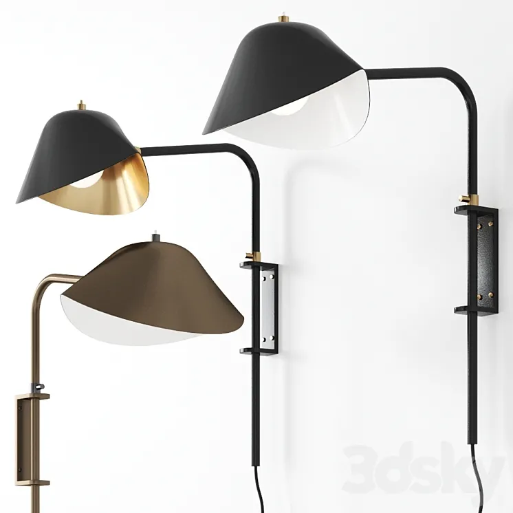 ANTONY By Serge Mouille Wall Lamp Sconce 3DS Max