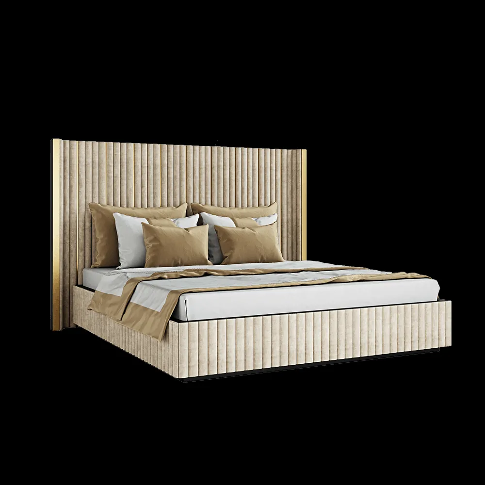 Any Home – Bed K027 gold 3ds Max