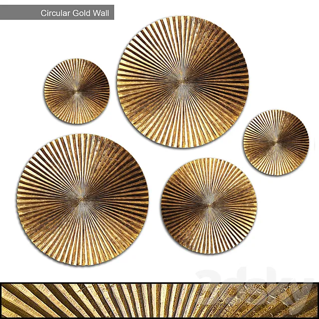 Apollo Medium Plaque – Circular Gold Wall Decor 3DS Max Model