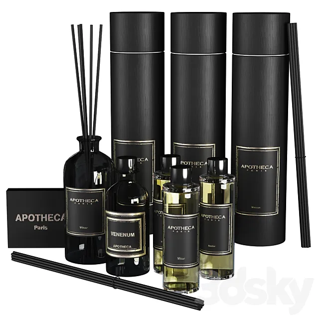 Apotheka bath cosmetics set 3ds Max