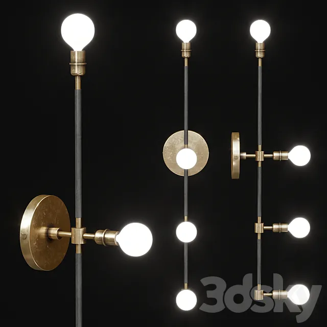 Apparatus Vanity Leather Brass Sconce 3ds Max