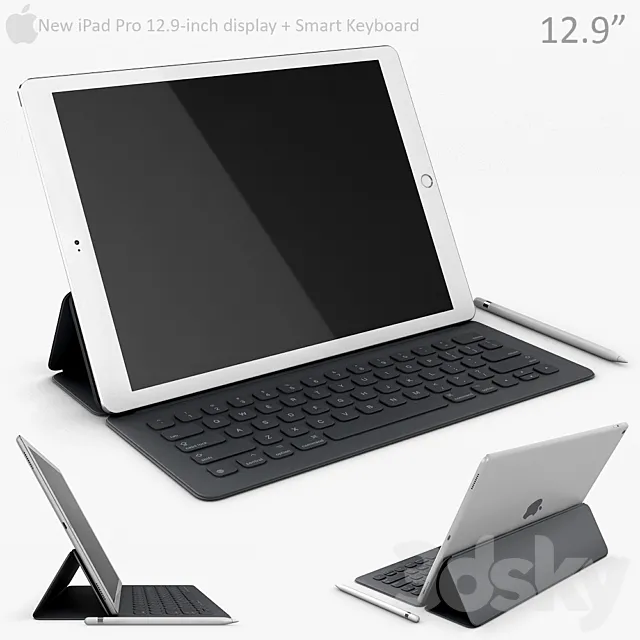 Apple iPad Pro 12.9 Inch with smart keyboard 3ds Max