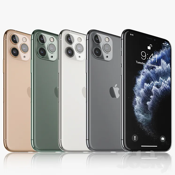 Apple iPhone 11 pro all colors 3DS Max