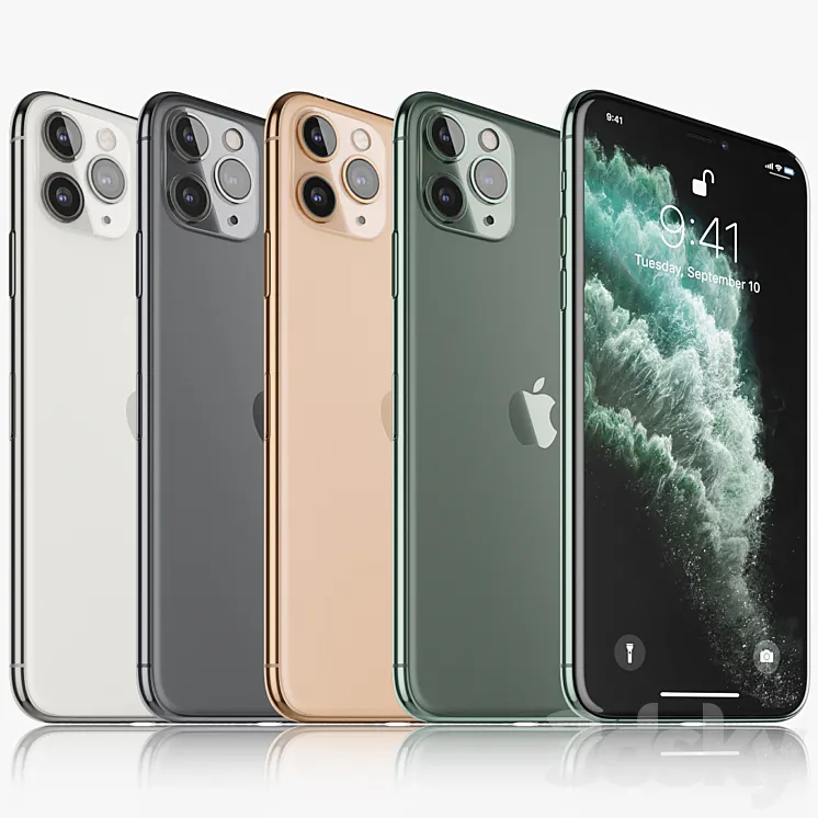 Apple iPhone 11 pro MAX all colors 3DS Max
