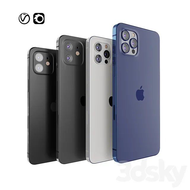 Apple iPhone 12 collection 3ds Max