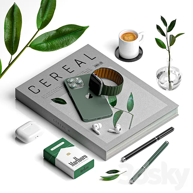 Apple Iphone Minimal Decorative Set 3DS Max Model