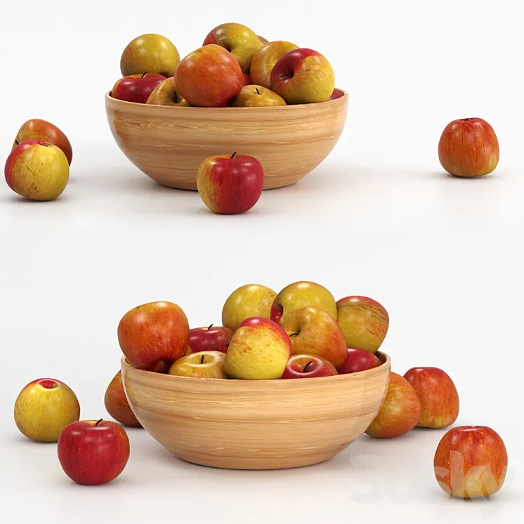 Apples in the bowl. 3DS Max