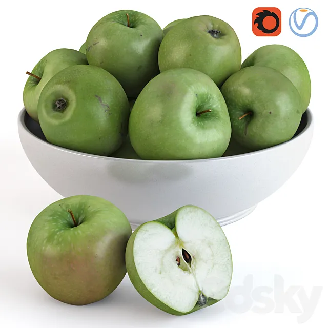 Apples (set-2) 3DS Max Model