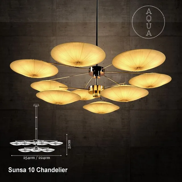 Aqua Creations Sunsa 10 Chandelier 3dsMax Model
