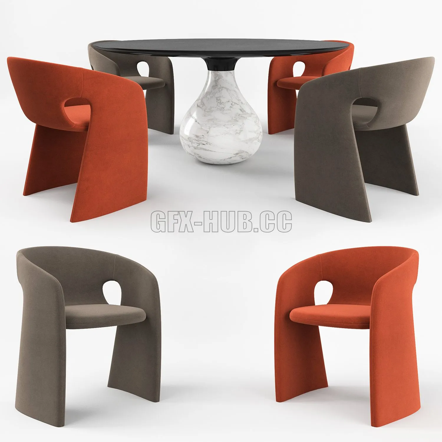 Aqua Dining Table 3dsMax Model