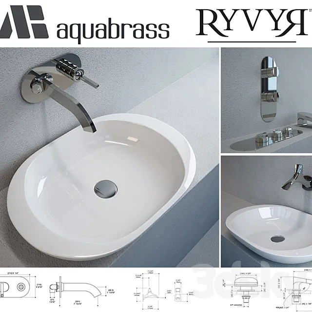 Aquabrass – set + sink faucets RYVYR 3DSMax File