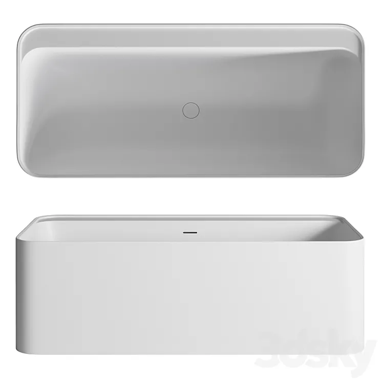 Aquaroc Icon Solid Surface Stone Resin Bath 1600 3DS Max