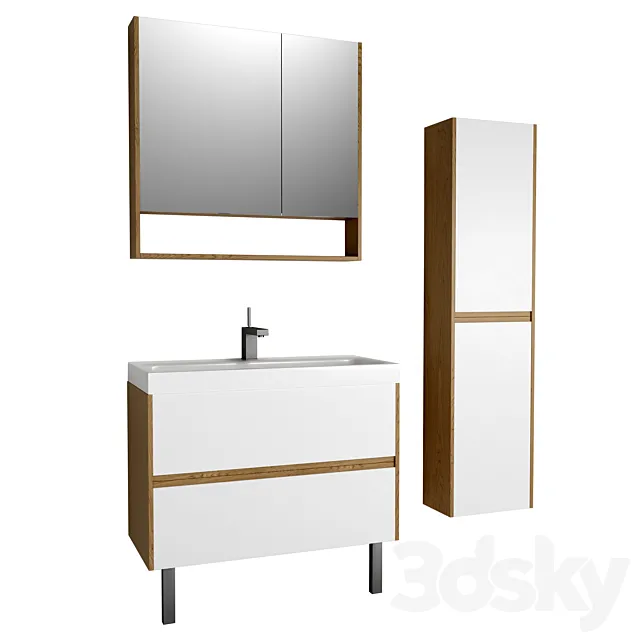 Aquaton Scandi bathroom furniture 3ds Max