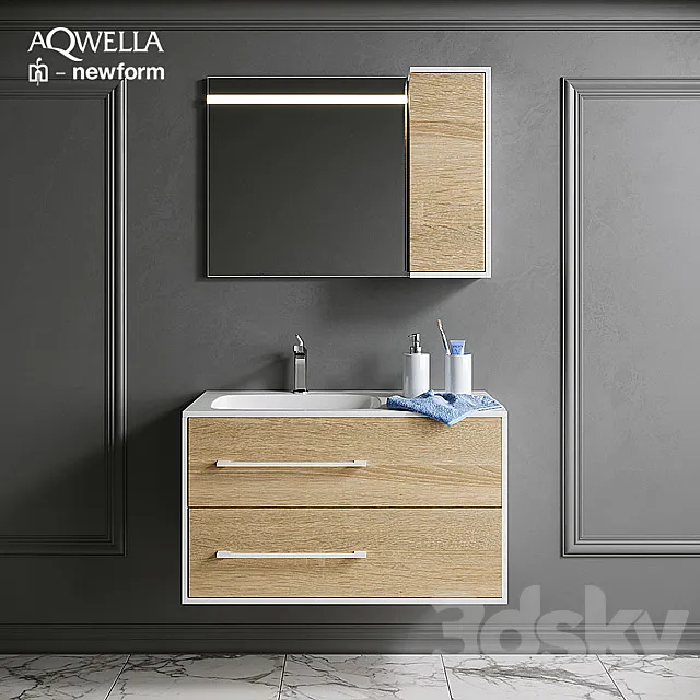 Aqwella bathroom suite with Newform decor 3DS Max Model