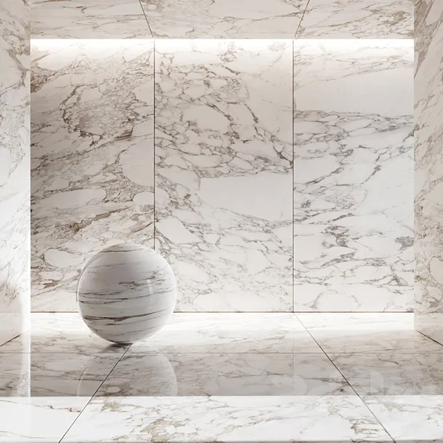 Arabescato White Porcelain Tile 3ds Max