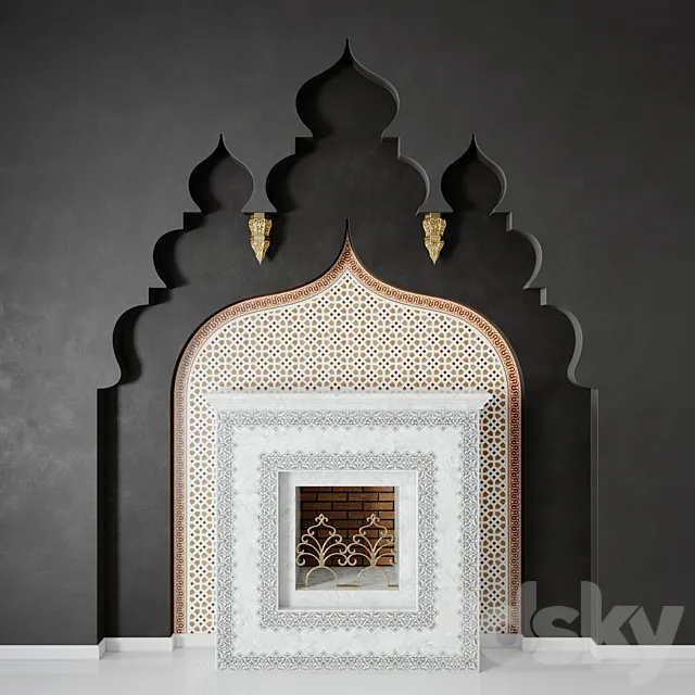 Arabic Fireplace 3D model 3DS Max Model