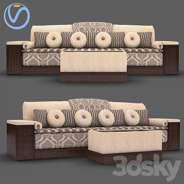 Arabic Majlis Sofa 3DS Max Model