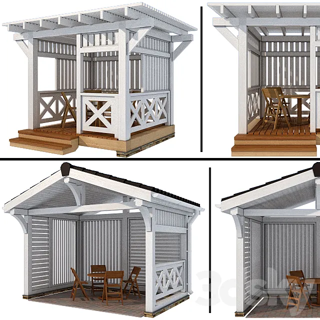 Arbor in a modern style (2 options) 3DS Max Model