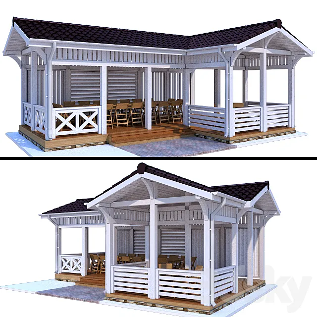 Arbor in a modern style 3DS Max Model