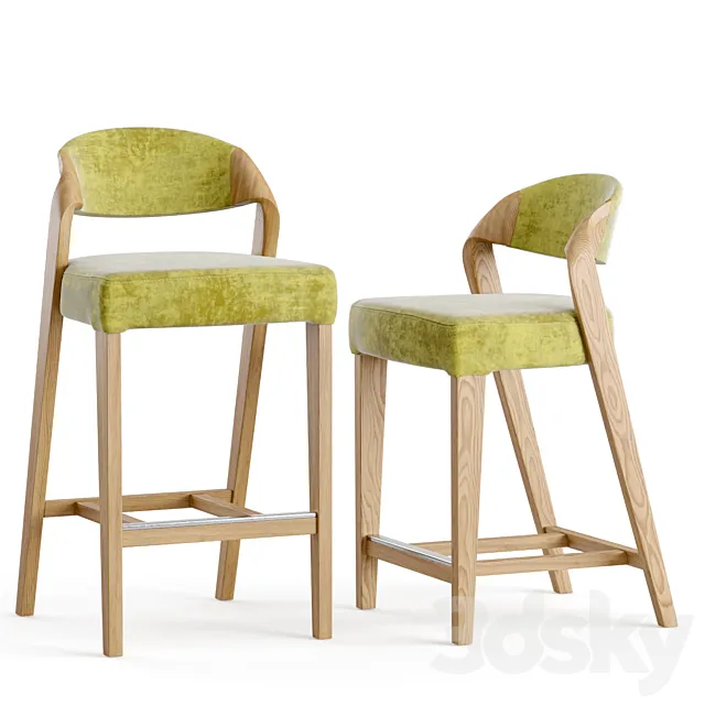 Arbre Joker bar stool and semi bar stool 3DS Max Model