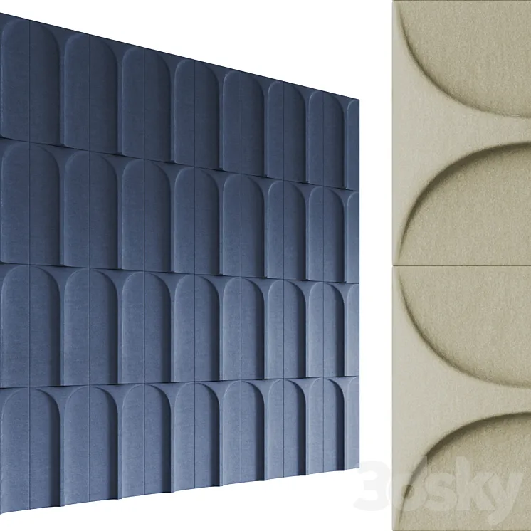 Arc Acoustic Wall Panel by Stone 3DS Max Model