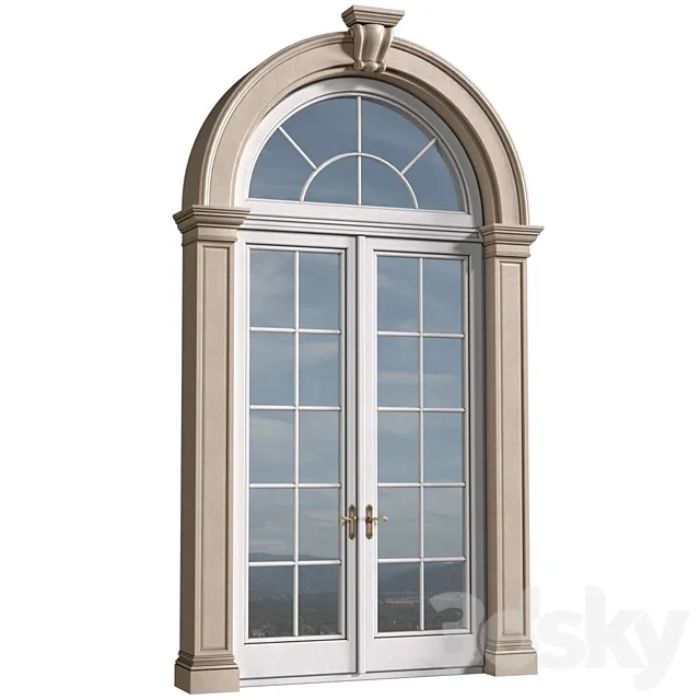 Arc Classical frame window.Entrance to the house.Front Door.Arched Opening.Outdoor Entrance classic door.External Doors. Exterior Door.Street Doors 3DS Max Model