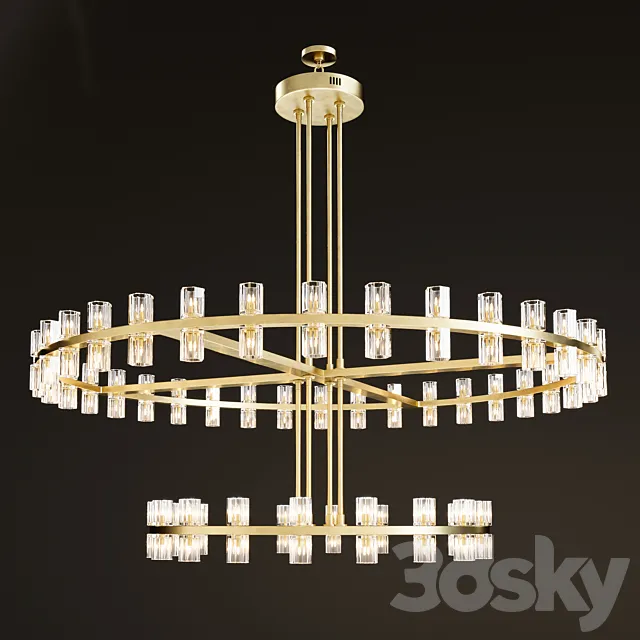 ARCACHON ROUND 2-TIER CHANDELIER 3DS Max Model