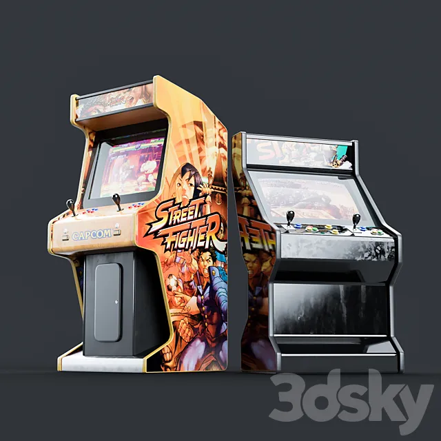 Arcade machines StreetFighter and MetalSlug 3DS Max Model